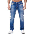 Calça Jeans Castelli™ Com Lavagem Estonada e Costuras Contrastantes / Presença Casual Com Atitude de Homem de Respeito