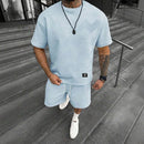 Conjunto Montiel™ em Tecido Texturizado Premium com Camiseta Oversized e Bermuda com Cós Elástico