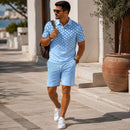 Conjunto Marcelo™ com Estampa Geométrica Degradê e Tecido Respirável / Personalidade na Medida Certa para Produções Casuais.