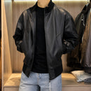 Jaqueta Bomber Ronan™ em Couro com Gola e Punhos Canelados / O Coringa Urbano Que Eleva Qualquer Look