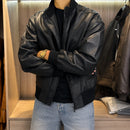 Jaqueta Bomber Ronan™ em Couro com Gola e Punhos Canelados / O Coringa Urbano Que Eleva Qualquer Look