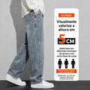 Calça Jeans Rivano™ com Cós Elástico, Cordão Ajustável e Modelagem Ampla