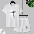 Conjunto Caelus™ com Camiseta Estampada, Bermuda com Cordão e Malha Respirável / Conforto Para Acompanhar a Rotina